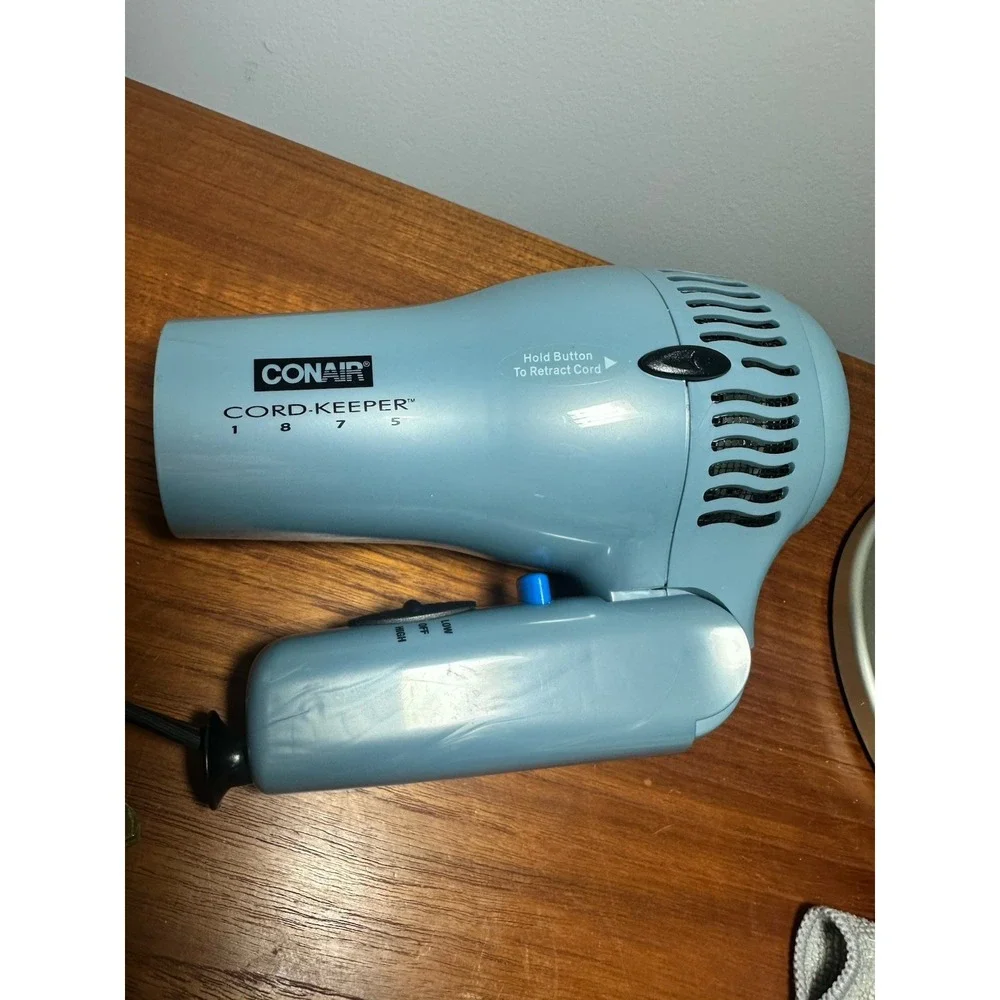 Conair 1875 Watt‎ Cord Keeper Hair Dryer Folding Handle Teal